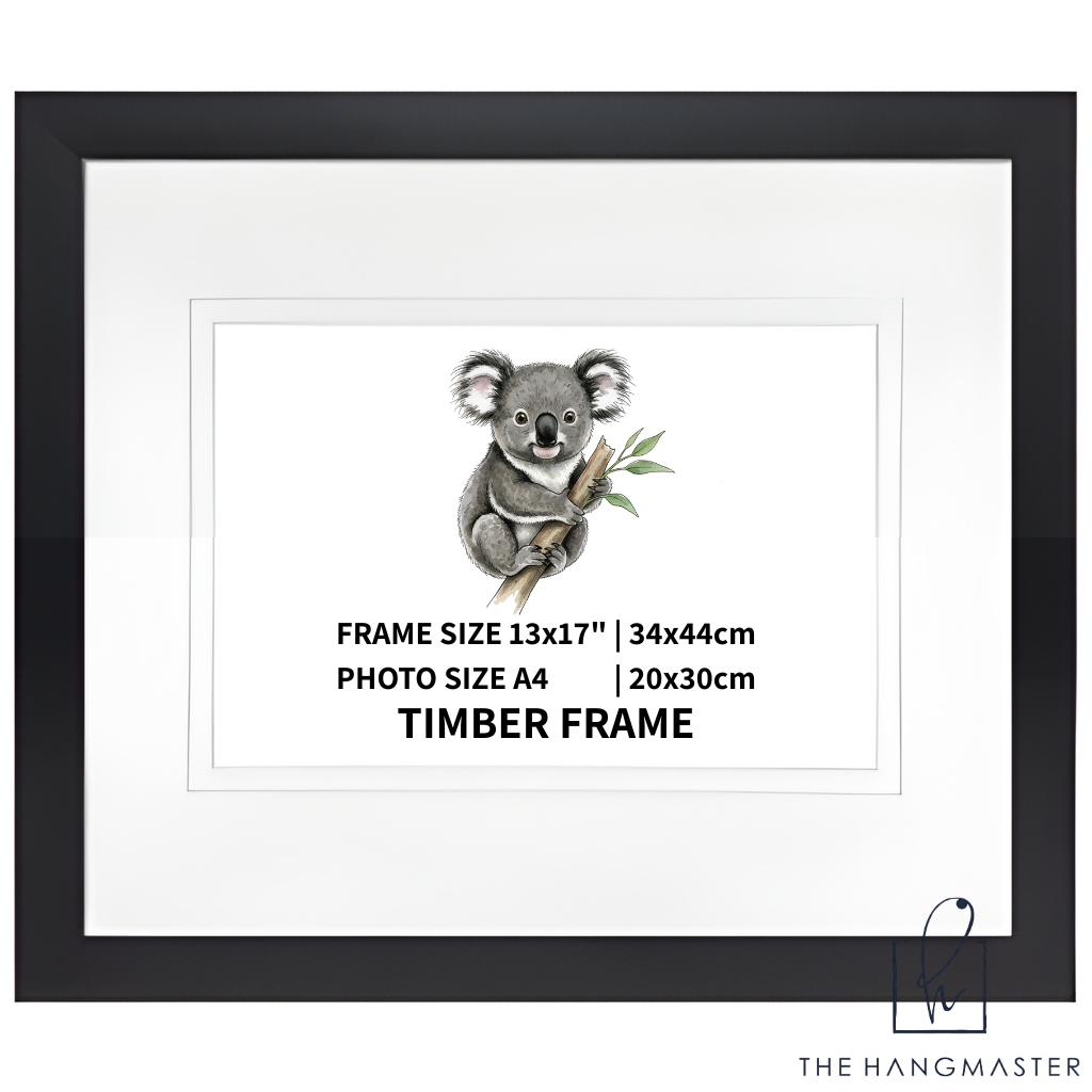 Modern Black Matte Wooden Picture Frame