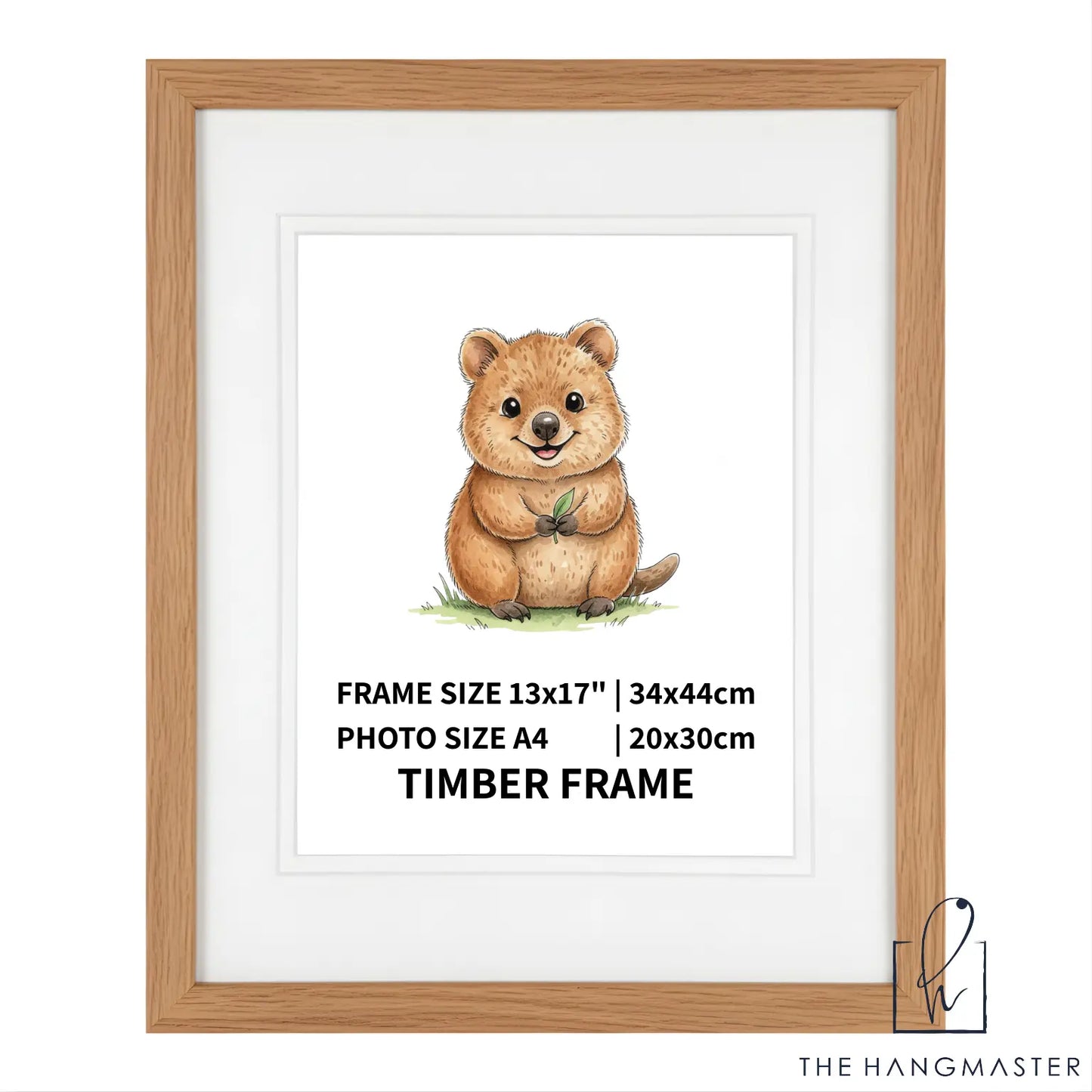 Modern Natural Oak Wooden Picture Frame Hanging Man