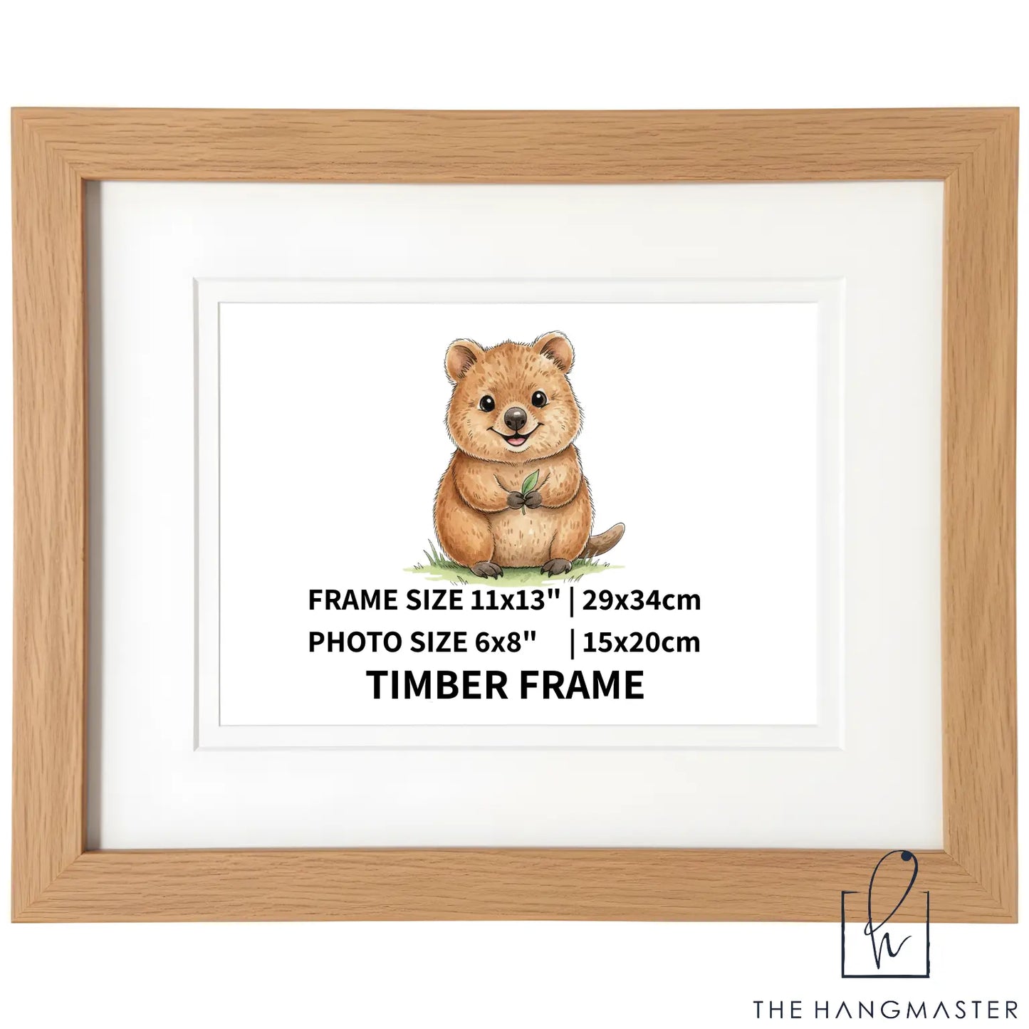 Modern Natural Oak Wooden Picture Frame Hanging Man