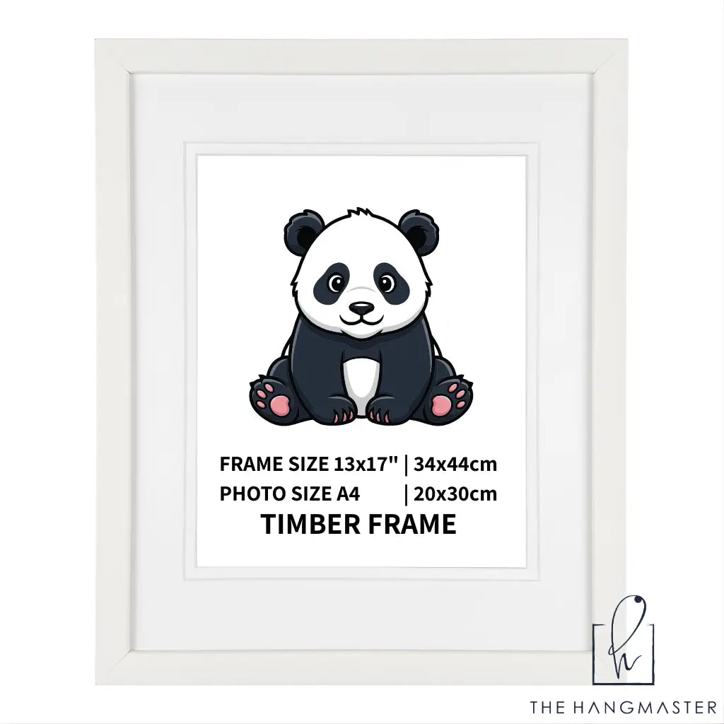 Modern White Matte Wooden Picture Frame Hanging Man