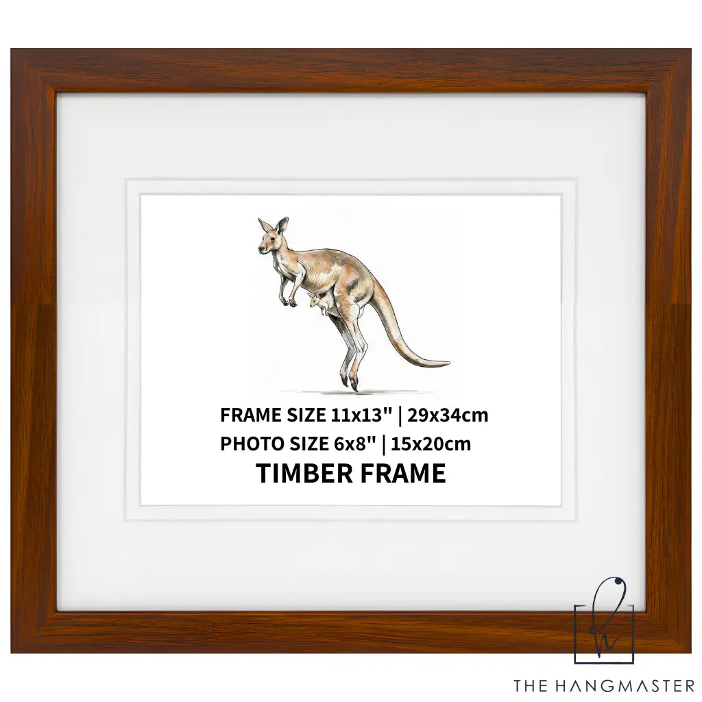 Modern Mahogany Color Wooden Picture Frame Hanging Man