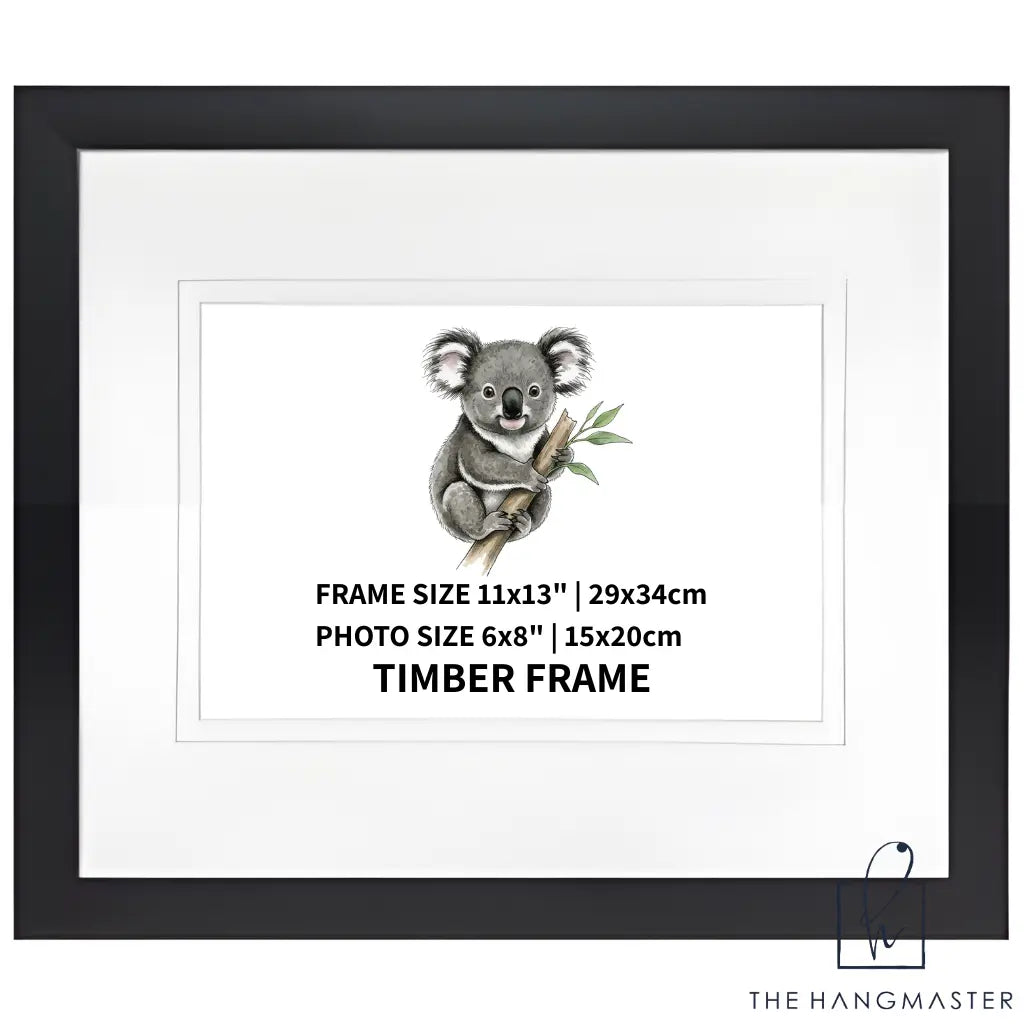 Modern Black Matte Wooden Picture Frame Hanging Man