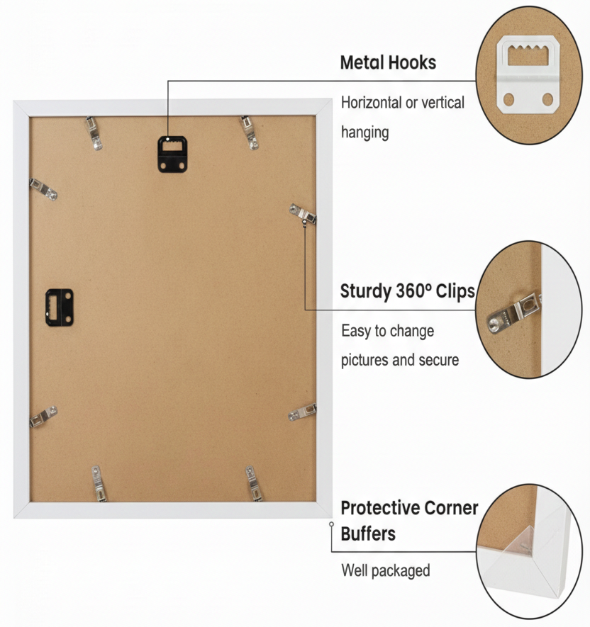 Modern White Matte Wooden Picture Frame