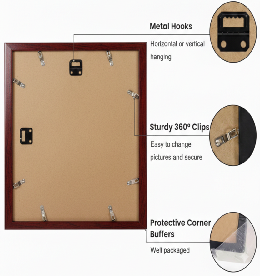Modern Mahogany Color Wooden Picture Frame