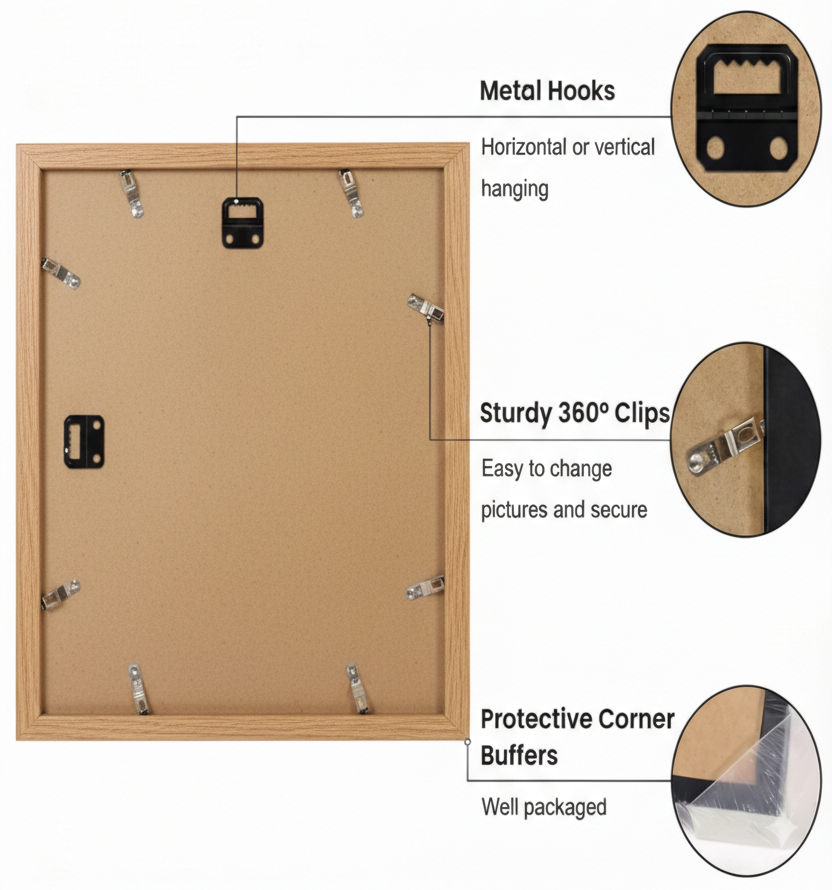 Modern Natural Oak Wooden Picture Frame