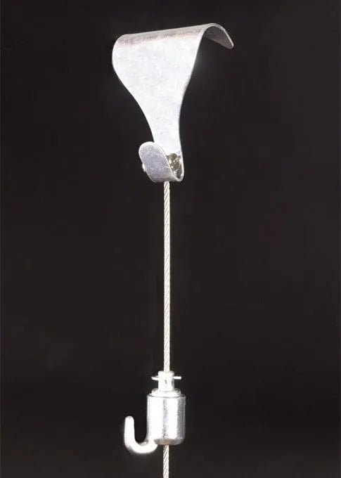 Victorian Hanging - Silver Picture Rail Hook with 1500mm Nylon Hanger - The Hangmaster