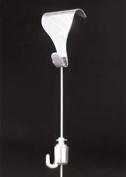 Victorian Hanging - Silver Picture Rail Hook with 1500mm Nylon Hanger - The Hangmaster