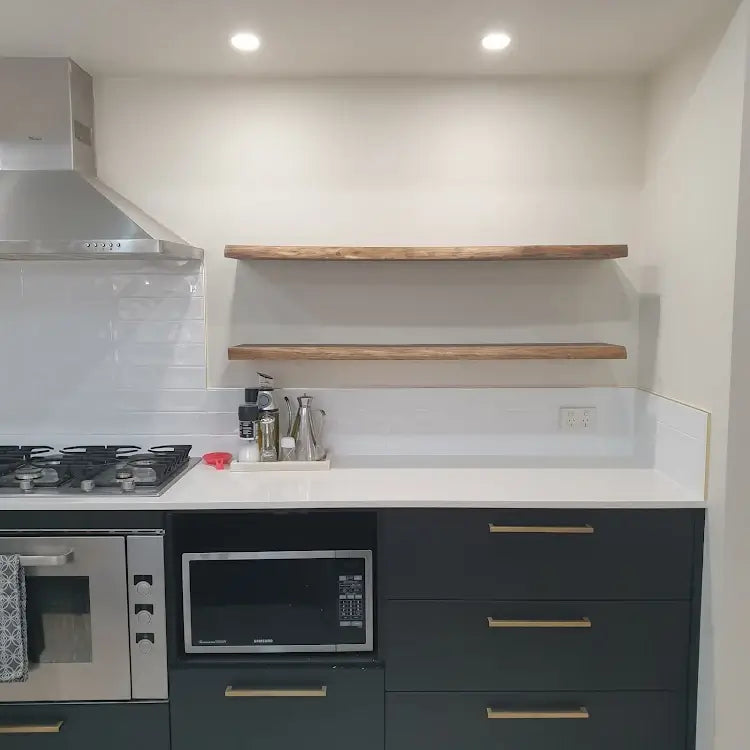 Floating shelf installation service by The Hangmaster in Perth, Australia.